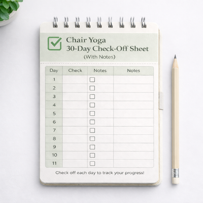 Chair Yoga 30-Day Check-Off Notebook